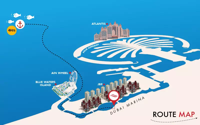 Dubai fishing route map